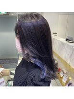 六本木美容室 白金店 寒色イヤリングカラー ネイビーブルー