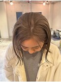 ミルクティーベージュボブ切りっぱなし