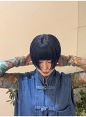 ショートカット＋ネイビーブルー
