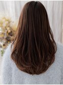 ■韓国風巻き毛先パーマ前下がりレイヤーロング709戸頭30代40代