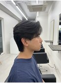 ダウンパーマ　センターパート　ニュアンスパーマ