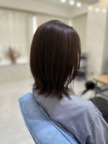 エミン(emyn) 切りっぱなしボブ ナチュラルブラウン 髪質改善 縮毛矯正