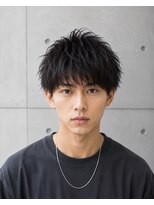 MEN's Baguz MEN'Sカット/ MEN'Sパーマ/ MEN'Sカラー 黒髪ニュアンスマッシュ束感メンズパーマ