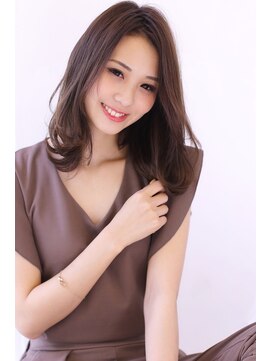 オーロ 宝塚店(ORO) オリーブカラーハイライトカラー小顔くすみカラーかきあげ前髪