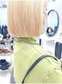 ダブルカラーベージュカラーハイトーンカラーケアブリーチボブ