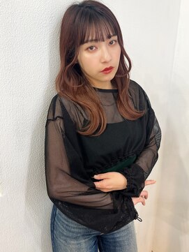 マリアバイアフロート(Maria by AFLOAT) 【山田】韓国風ツヤ感ピンクベージュくびれレイヤー