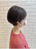 大人可愛い20代30代40代黒髪前下がりショートボブ丸みショート◎