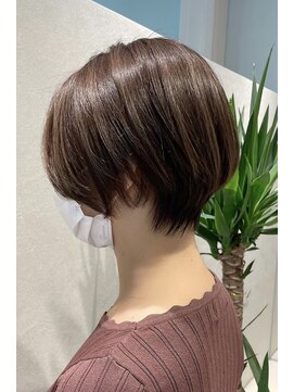 リム(RiM) 小顔カットクールショートグレーベージュショートヘア黒髪