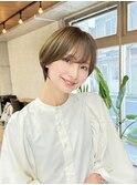 30代40代50代/丸みショート/クビレ/前髪あり/ブラウン/表参道