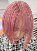 コーラルピンク[新宿駅/切りっぱなしボブ/エアリーロング]