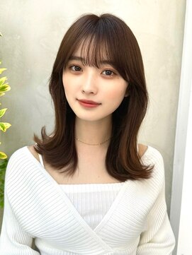 ミラリー トウキョウ(Mirareee Tokyo) 20代30代40代◎前髪パーマグレーベージュレイヤーロング黒髪