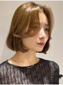 30代 大人かわいいタンバルモリ/銀座/韓国ボブ/オリーブベージュ
