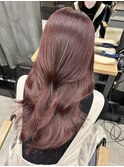 ブリーチなしダブルカラーで叶うチェリーピンク◎矢口