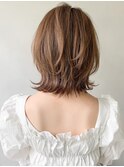 ☆結べるボブシースルーバングウェーブミディアム#264f0119