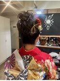 2025　成人の日  編み込みアップ