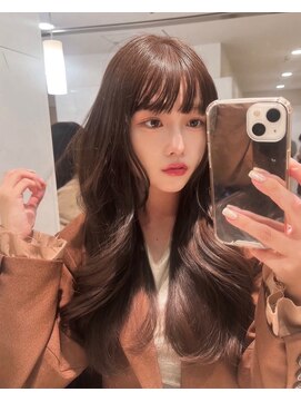 サイン 表参道(SIGN) 韓国ヘアーハッシュカットレイヤーカットグレージュブリーチ無し