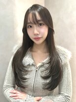 ロンド リリー 銀座(Lond Lily)&nbsp;ミニウルフレイヤーカット顔周り前髪韓国ミディアムロング/銀座