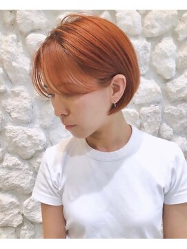 ヘアサロン エフ 渋谷(F) #オレンジ#ダブルカラー#ボブ