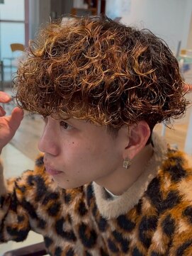 フィフス 大分(fifth) 大分強めプードルパーマメンズカットハイトーンラウンドマッシュ