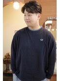 メンズセンターパートカルマパーマコンマバングカルマヘア岡山