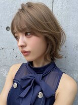 リークフー(Ree cu fuu)&nbsp;レイヤーカット透明感カラーブリーチ無しカラーオリーブベージュ