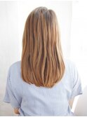 ナチュラルかきあげストレートスタイル
