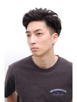 メリケンバーバーショップ コウベ(MERICAN BARBERSHOP KOBE)&nbsp;ショートレイヤーくせ毛風パーマソフトツーブロック#m