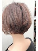 40代大人女性ピンクアッシュショート【Ruufus恵比寿渋谷】3151a