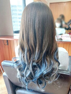 エクステンション クーチャー(Extention Cu'cha) ネイビー×シルバー　グラデーション風♪