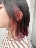＊インナーカラーピンクカラーハイトーンイヤリングカラーボブ