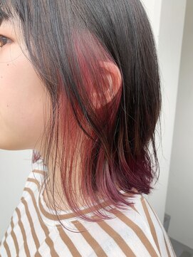 サロンドミルク 新百合ヶ丘店(salon de MiLK) ＊インナーカラーピンクカラーハイトーンイヤリングカラーボブ