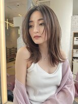 ミンクス渋谷スマートサロン(MINX shibuya smart salon)&nbsp;顔周りがポイント！チョコレートカラーのオシャレミディ