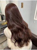 イメチェンハッシュカットフルバング似合わせレッドブラウン