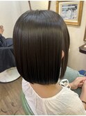 ちゅるちゅるボブ×髪質改善ストレート 山本綾香/黒髪ボブ/艶髪