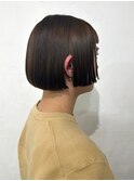 内巻きボブ　ストレート　艶トリートメント　切りっぱなし　艶髪