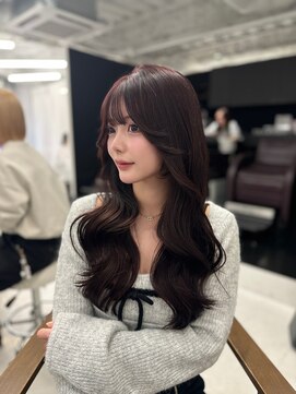 ハピネス 梅田茶屋町店(HAPPINESS) 韓国ヘア/顔まわりカット/ブリーチなし/暖色カラー/ピンクカラー