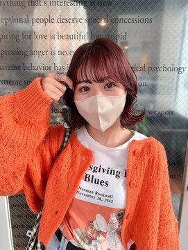 リブロ(LiBro) 外ハネボブこなれミディテラコッタアプリコットオレンジ