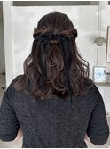 ヘアアレンジセットブリーチ無しミルクティーベージュカラー