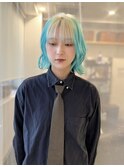 ミントブルー/ホワイト/ブロンド/抜きっぱなし/ブリーチ