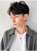 束感爽やかヘアフェザーショート小顔カットブルーブラック