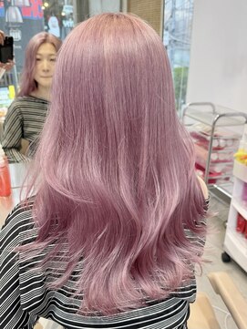 サンク 原宿 表参道(cinq) ★ミルクティーピンクベージュミディアムレイヤーカット長めボブ