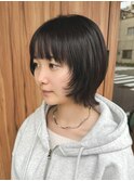 マッシュウルフ×小顔ショート