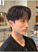 メンズヘア韓国ヘアダウンパーマ刈り上げショート