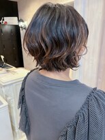 キャアリー(Caary) 福山人気ショートゆるふわニュアンスパーマ立体感マロンブラウン