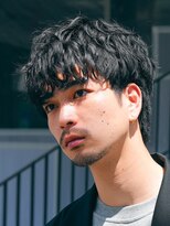 テン 心斎橋(tenn.) 心斎橋シャドウパーマメンズマッシュウルフカット波巻きパーマ