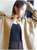 【NOUS】切りっぱなしボブ/ショートヘア/前髪縮毛矯正/前髪なし
