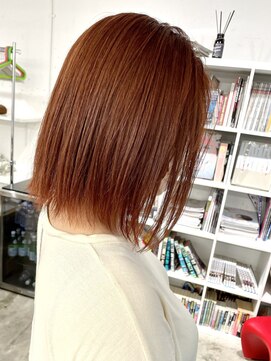 ディーカヘアーセンダイ(Di KA HAIR sendai) オレンジ/ケアブリーチ/ボブ/デザインカラー/ダブルカラー