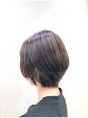 グラデーション/ショートボブ/小顔/20代30代40代/丸み/ブラウン