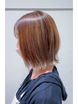 ビーワールド(B WORLD)&nbsp;ハイライト×切りっぱなしボブ【デザインカラー/髪質改善】