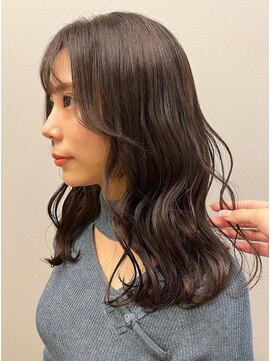 カノエ 博多ミスト店(canoe) 韓国風ワンホンヘア ピンクブラウン シースルーバング